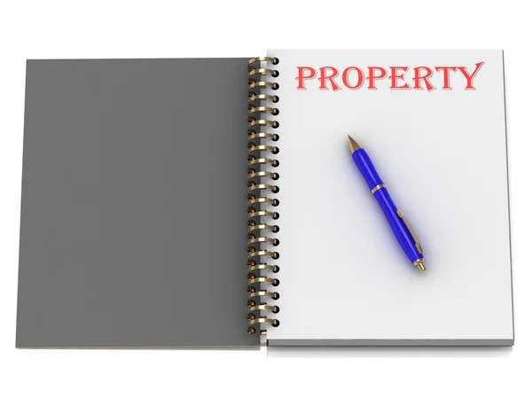 PROPERTY word on notebook page — Stock Photo, Image