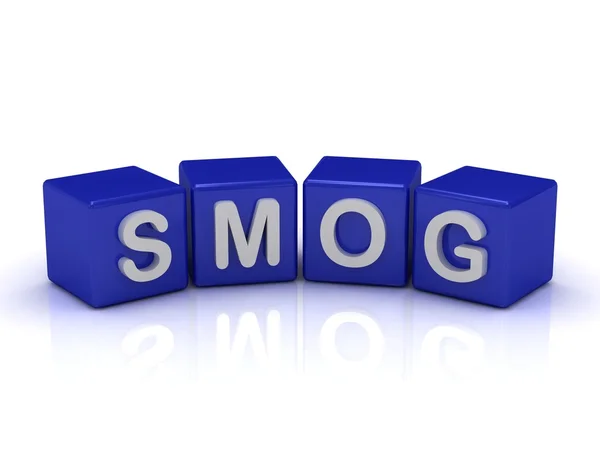 SMOG word on blue cubes — Stock Photo, Image