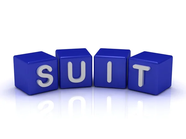 SUIT word on blue cubes — Stock Photo, Image
