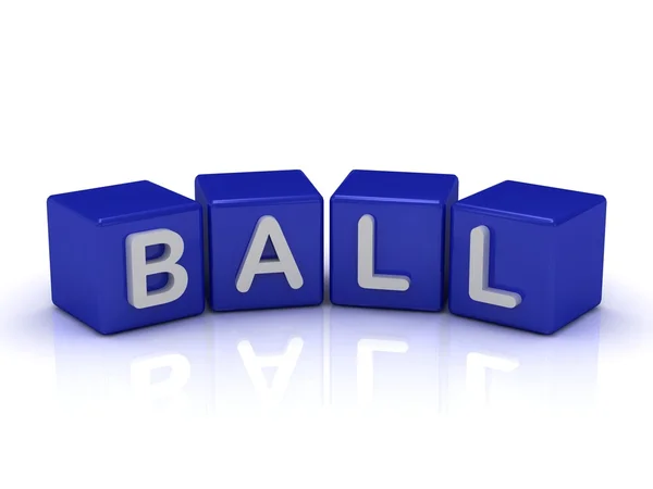 BALL word on blue cubes — Stock Photo, Image