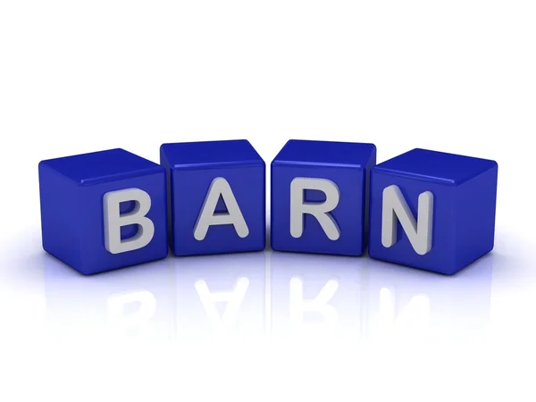 BARN word on blue cubes — Stock Photo, Image