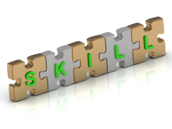 SKILL word of gold puzzle — Stock Photo, Image