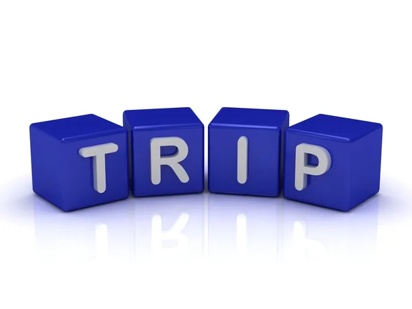 TRIP word on blue cubes — Stock Photo, Image