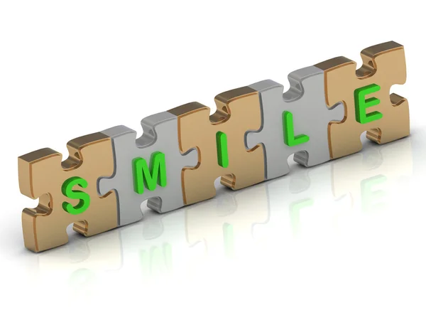 SMILE word of gold puzzle — Stock Photo, Image