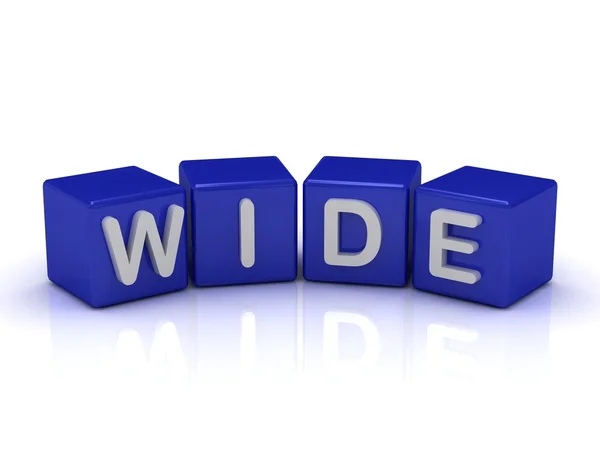 WIDE word on blue cubes — Stock Photo, Image