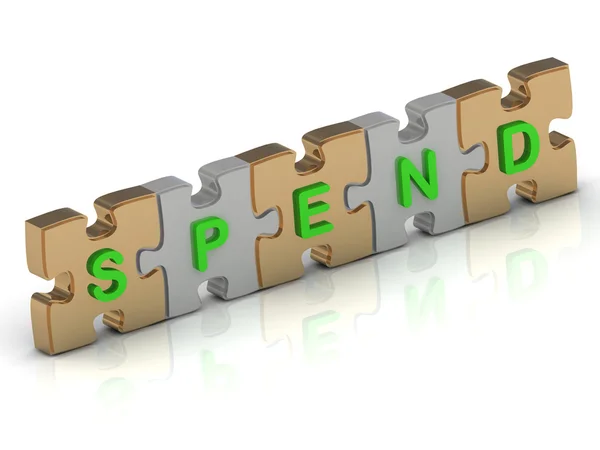 SPEND word of gold puzzle — Stock Photo, Image