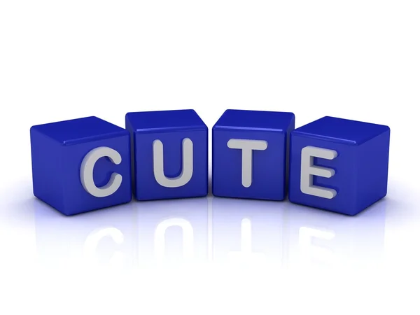 CUTE word on blue cubes — Stock Photo, Image