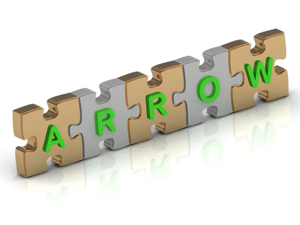 ARROW word of gold puzzle — Stock Photo, Image
