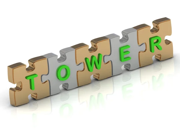 TOWER word of gold puzzle — Stock Photo, Image