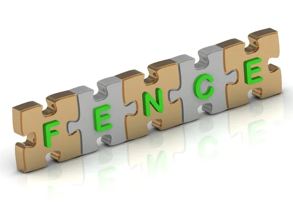 FENCE word of gold puzzle — Stock Photo, Image