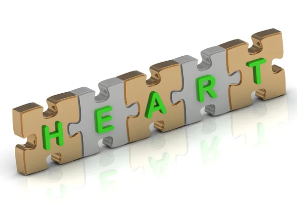 HEART word of gold puzzle — Stock Photo, Image