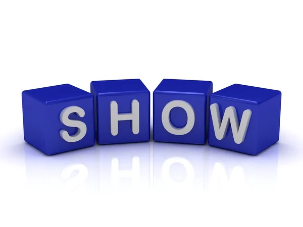 SHOW word on blue cubes — Stock Photo, Image