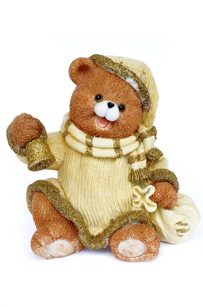 Christmas ornament bear cub Santa Claus — Stock Photo, Image