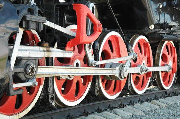 Roues de fer de la locomotive — Photo