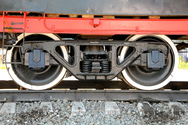 Ruote di ferro della locomotiva — Foto Stock