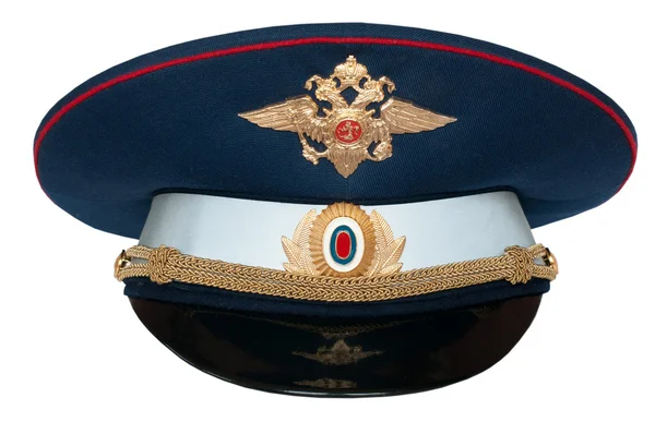 Peak-cap of the Russian officer of traffic — Stock Photo, Image