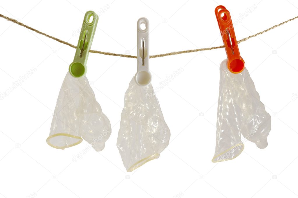 Three condoms on the rope