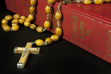 Rosary and bible clipart