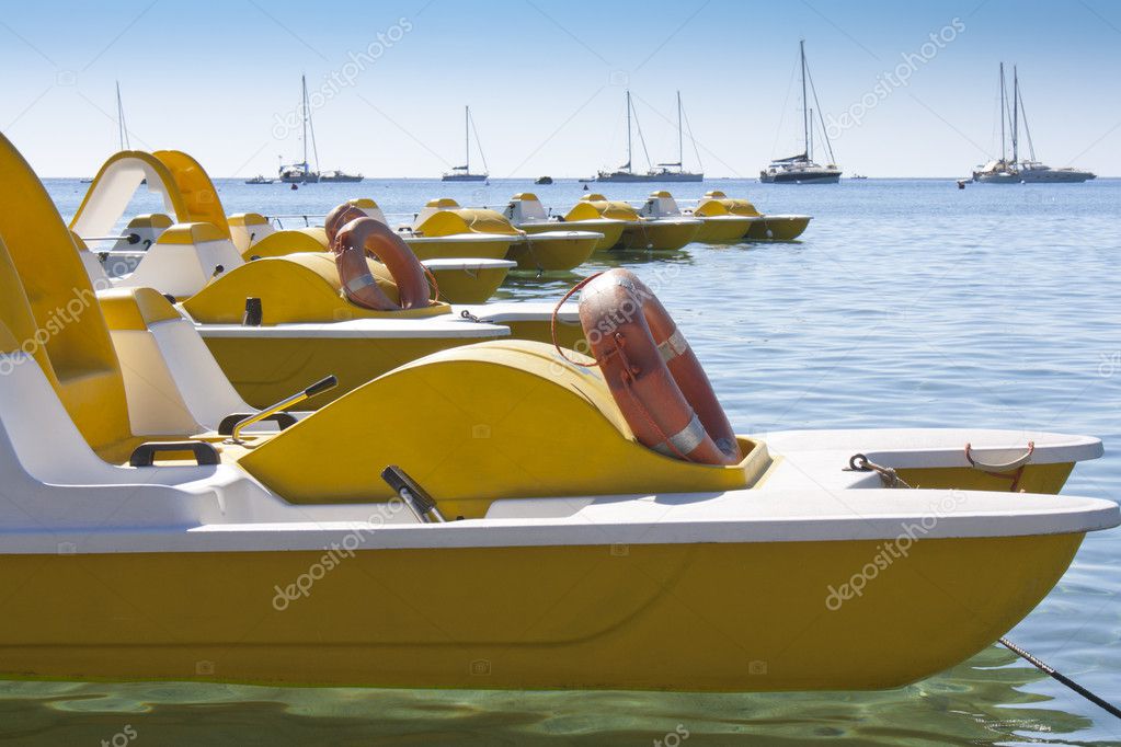 Pedal boats and boats