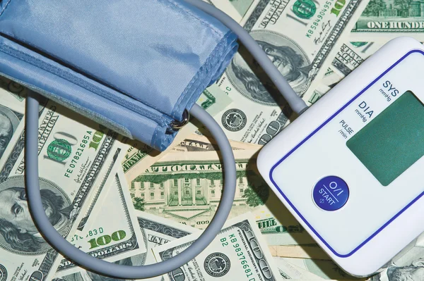 Dollar bills and a medical device