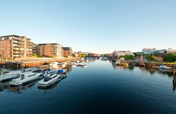 Puerto de la ciudad Trondheim Imágenes de stock libres de derechos