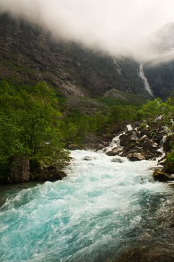 Hordaland county. Famous Steinsdalsfossen waterfall clipart