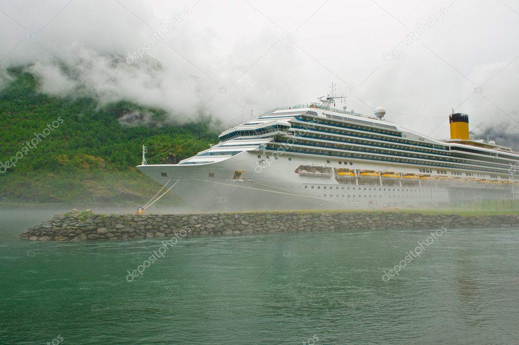 Large cruise ship in the western area of Norway.
