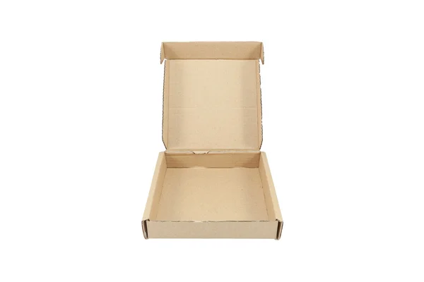 Ізольована коричнева гофрована коробка — стокове фото