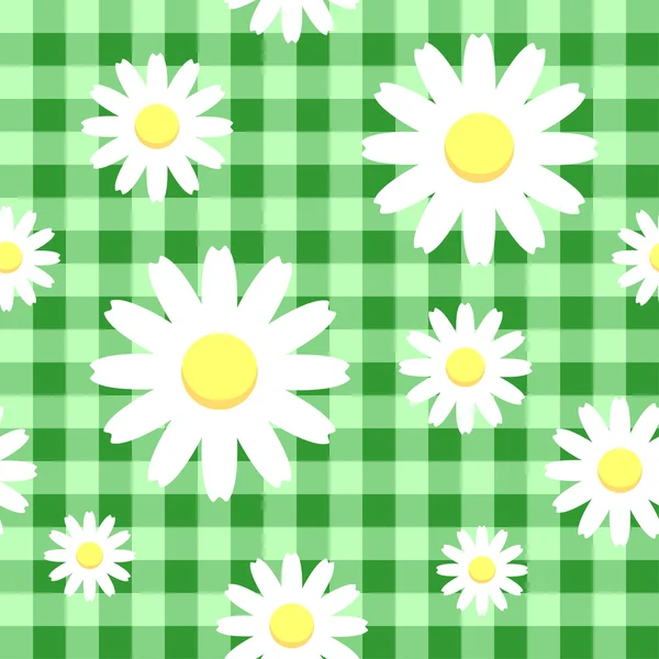 绿色花纹背景 chamomiles — 图库矢量图片