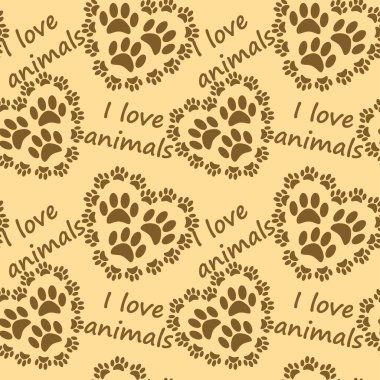 I love animals pattern clipart