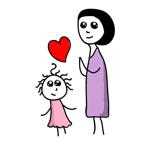 Mère et fille — Image vectorielle