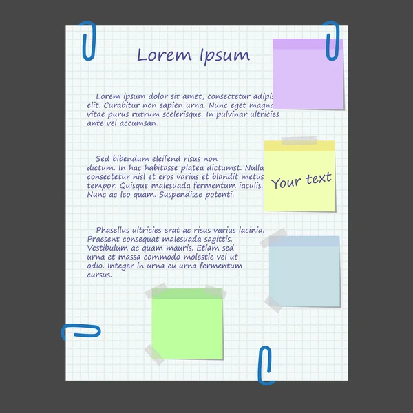 Веб-дизайн бумаги с наклейками — стоковый вектор