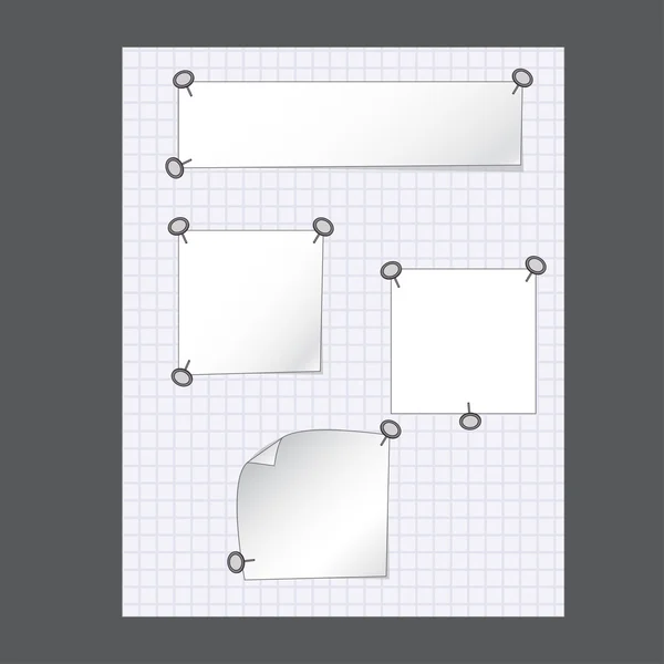 Papper webbdesign med klistermärken — Stock vektor