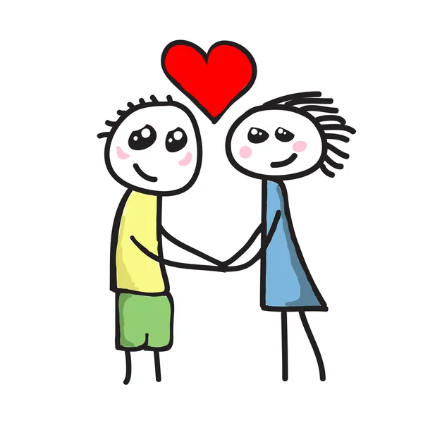 Αγάπη μεταξύ αγόρι και κορίτσι — Διανυσματικό Αρχείο