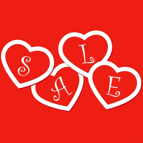Sale hearts tags stickers — Stock Vector