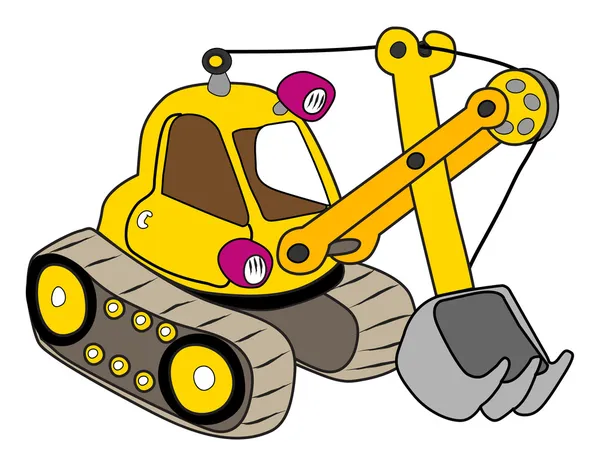 Yellow excavator — Stock Vector