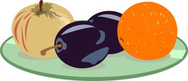 Fruits on the plate clipart