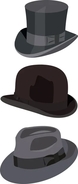 Cappelli per gentiluomini — Vettoriale Stock
