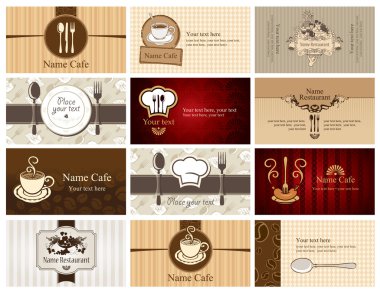 Business cards of food and drink clipart