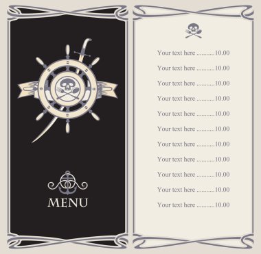 Menu bar with pirate clipart