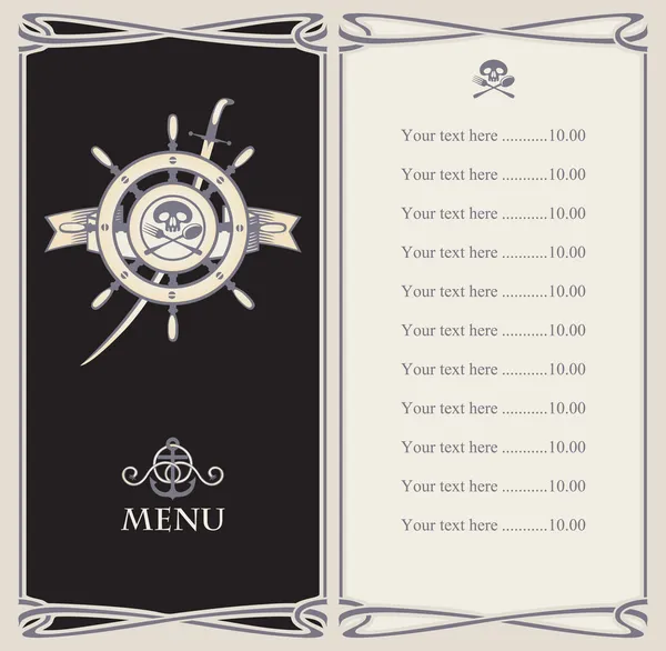 Barre de menu avec pirate — Image vectorielle