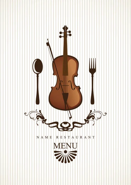 Violin and cutlery — Stock Vector