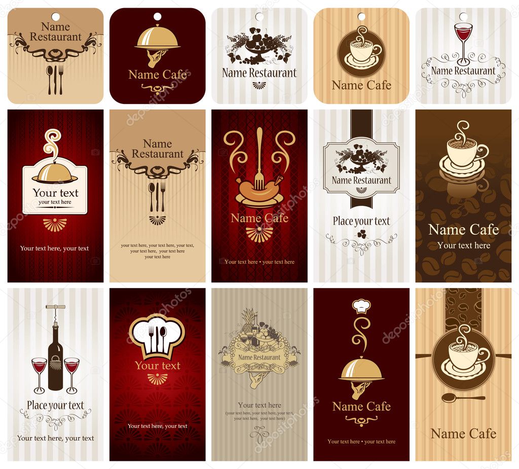 Cards on food and drink