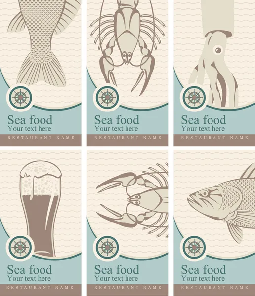 Pivo a mořské plody — Stockový vektor