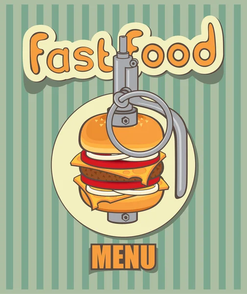 Menù fast-food — Vettoriale Stock