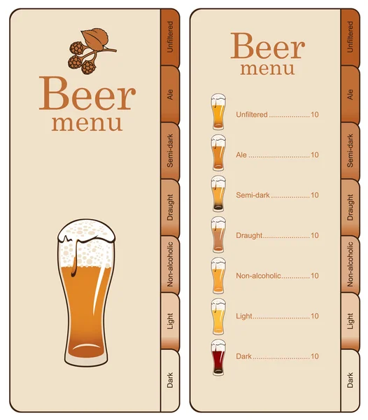Olika typer av öl — Stock vektor
