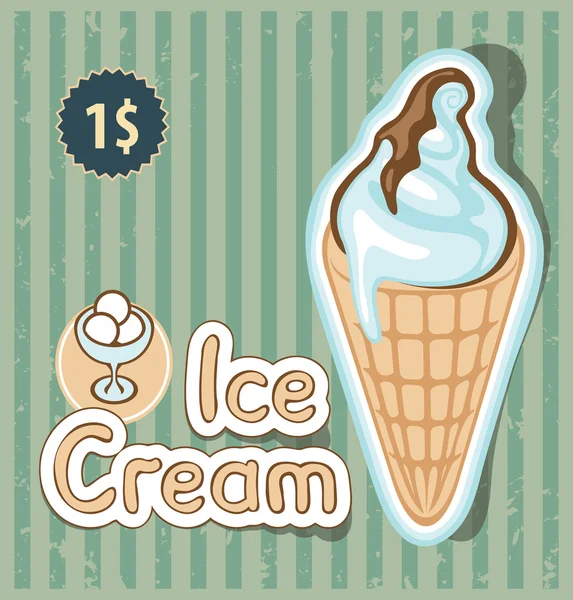 Ice cream in retro style — Stock Vector