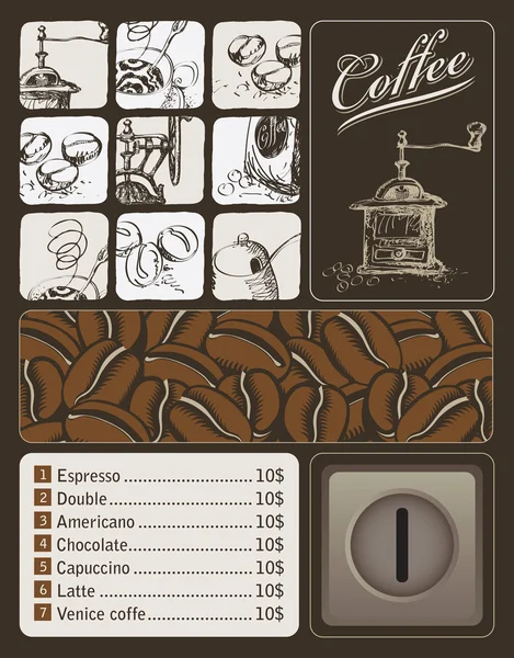 Onderwerp van koffie — Stockvector