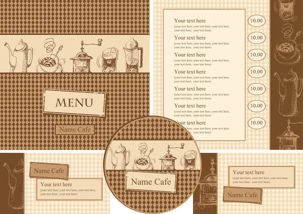 Eléments de design pour un café — Image vectorielle