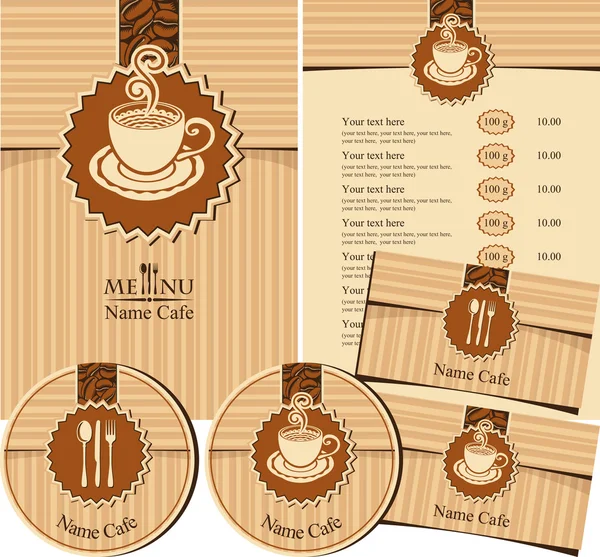 Eléments de design pour un café — Image vectorielle